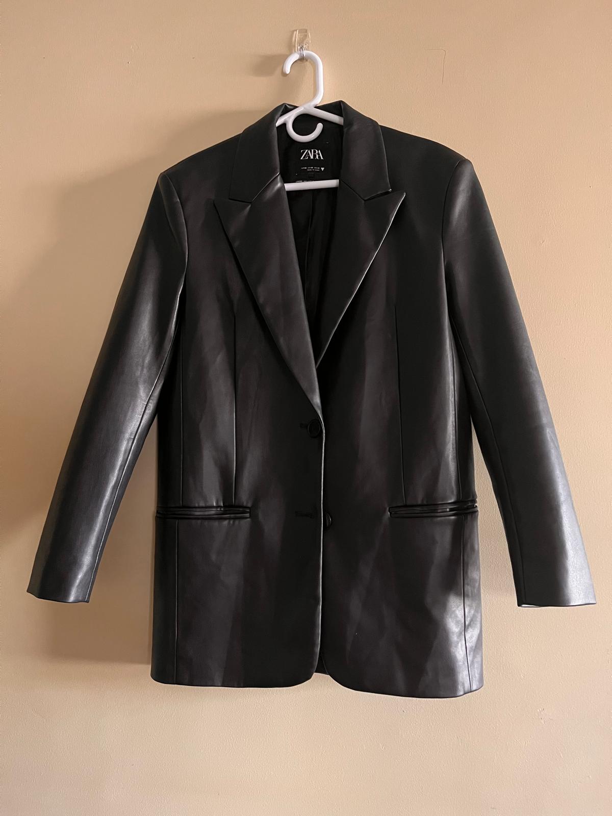 Black Leather Zara Blazer
