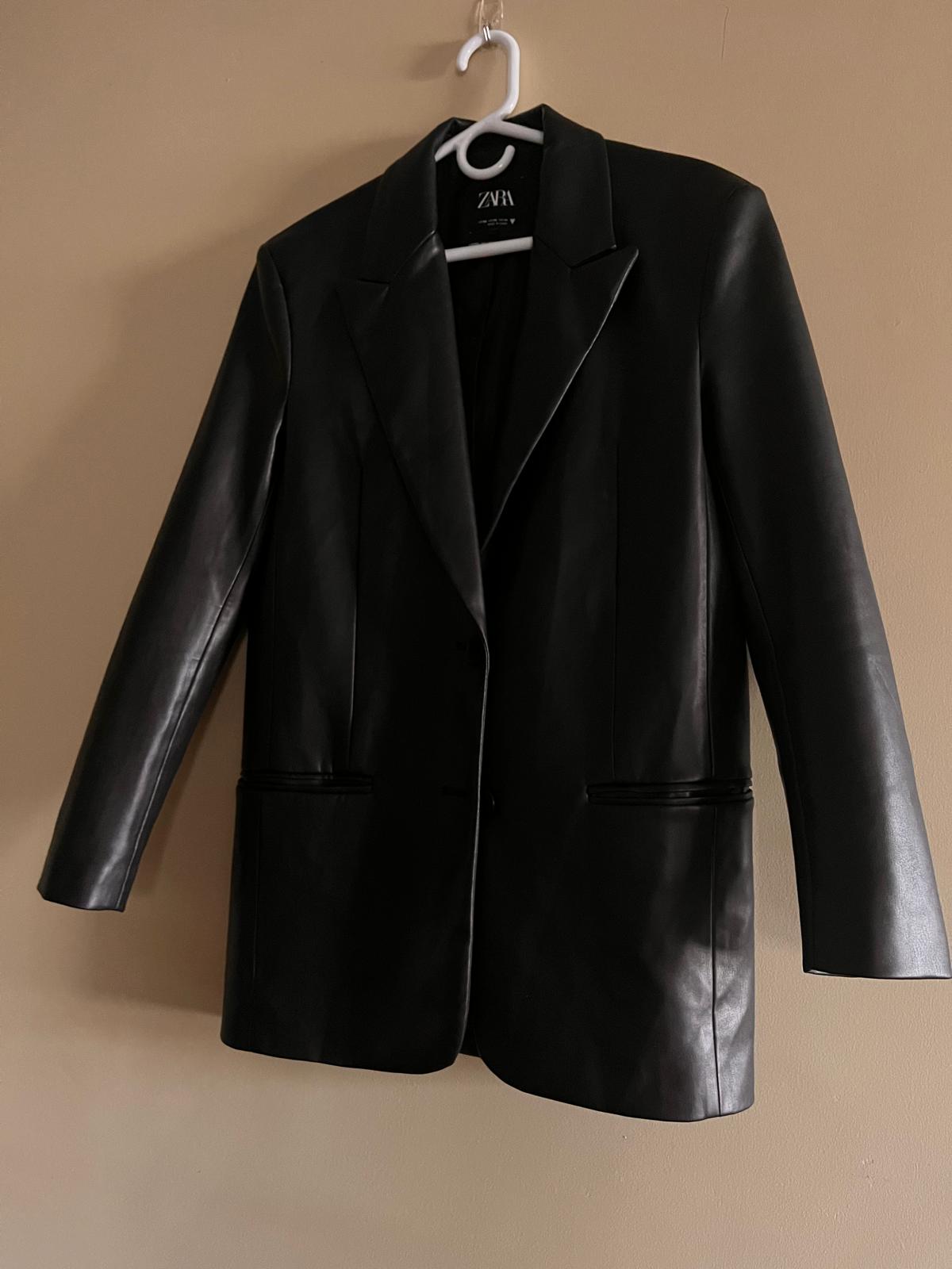 Black Leather Zara Blazer